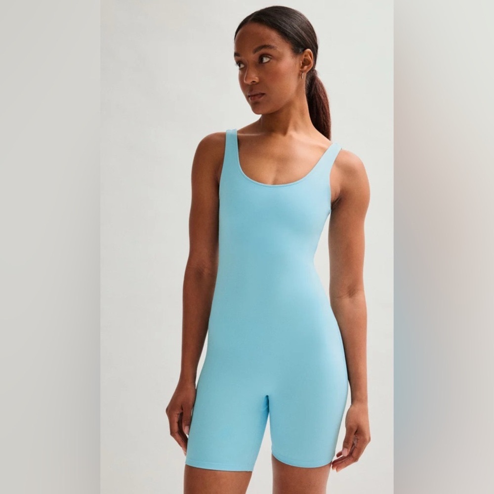 NWOT Girlfriend Collective Bike Unitard In Limited Edition Snowcap Blue XXL